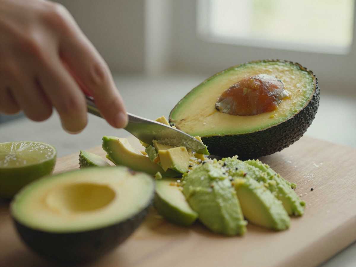 Tagliare l’avocado — Riso Venere con Salmone e Avocado