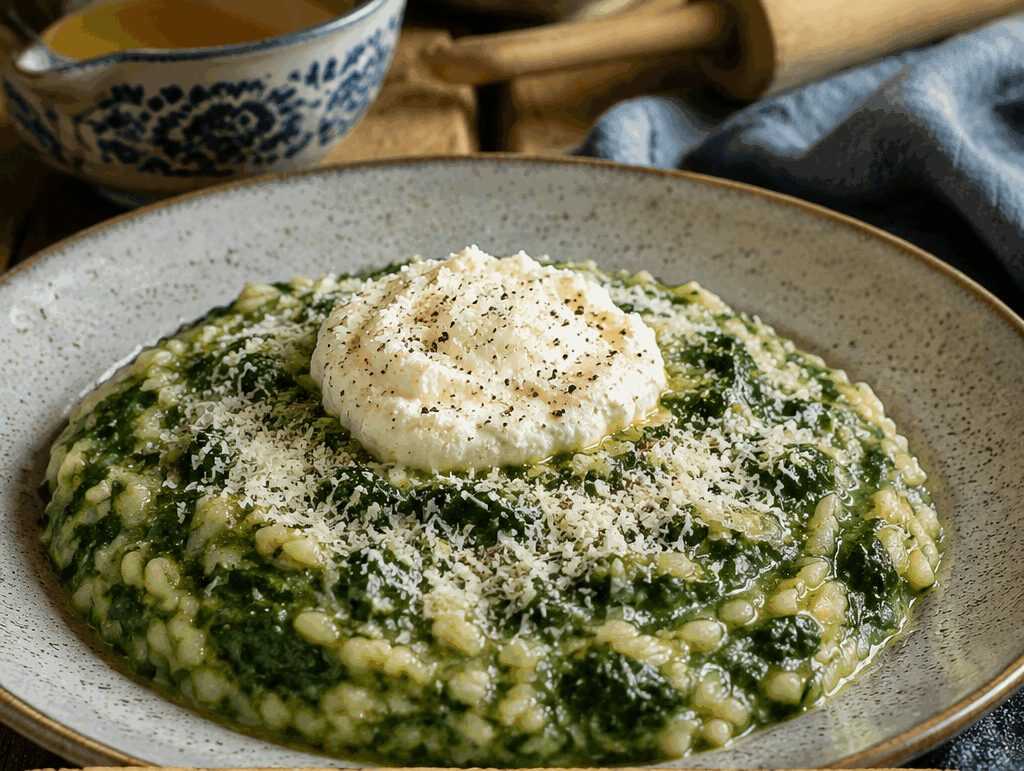 Risotto agli Spinaci Mantecato alla Ricotta
