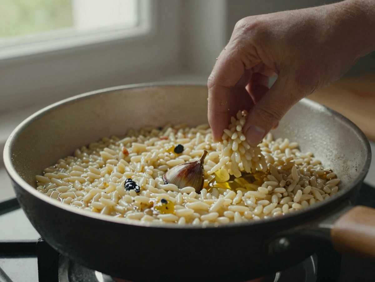 Tostare il riso — Risotto ai Frutti di Mare Leggero