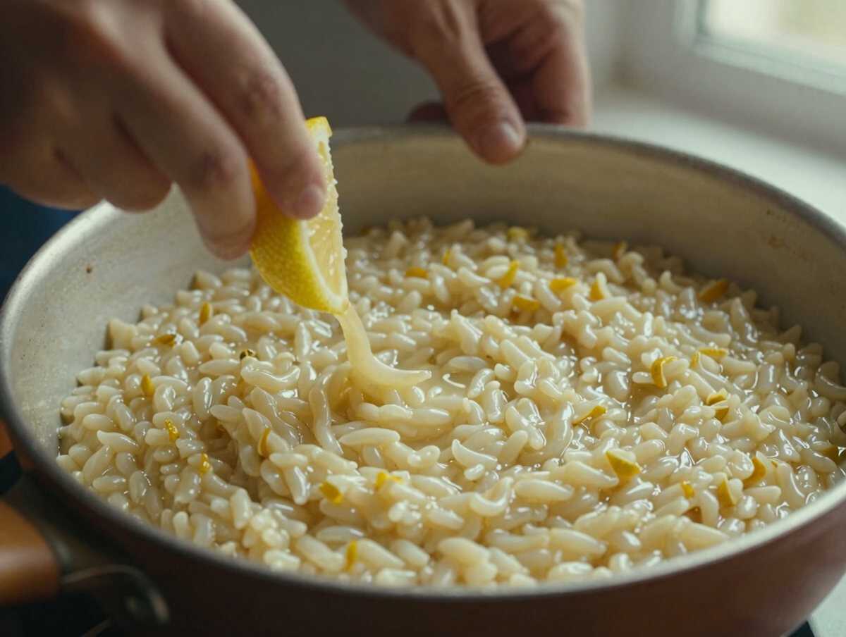 Cuoci il risotto — Risotto al Limone Profumato e Cremoso