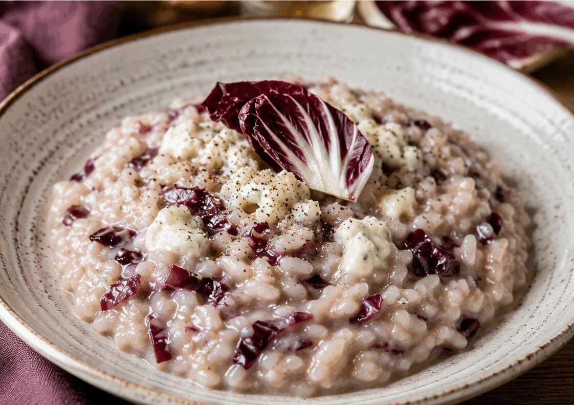 Risotto al Radicchio e Gorgonzola: la Ricetta Cremosa e Raffinata Perfetta per una Cena Speciale