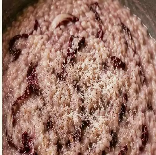 Risotto al radicchio tardivo e Prosecco del Veneto