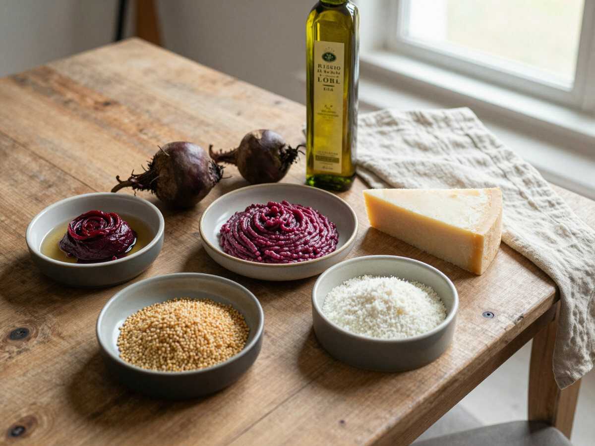 Gli ingredienti per Risotto alla Barbabietola Cremoso e Colorato