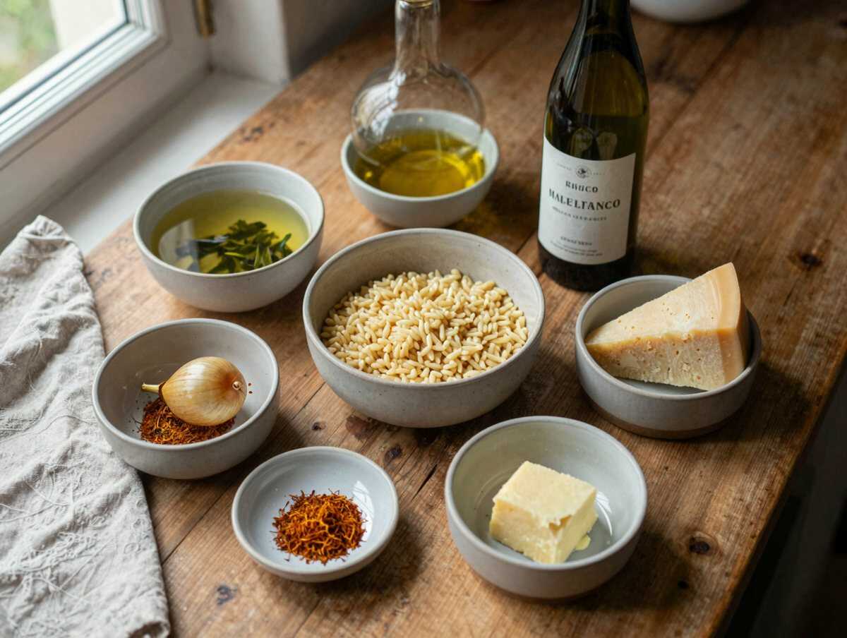 Gli ingredienti per Risotto alla Milanese Leggero allo Zafferano