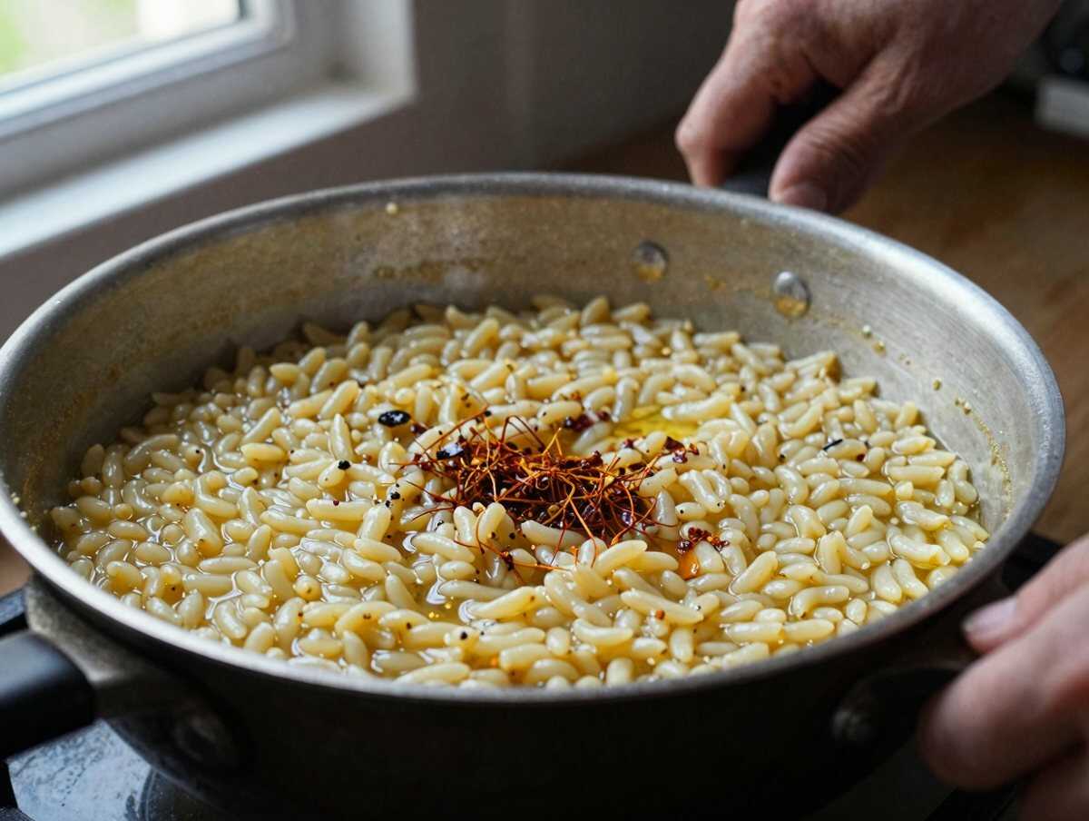 Cuoci il risotto — Risotto alla Milanese Leggero allo Zafferano