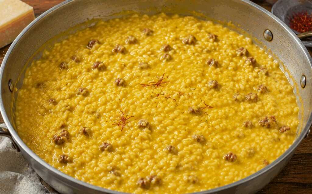 Risotto alla Monzese: la ricetta lombarda con luganega e zafferano