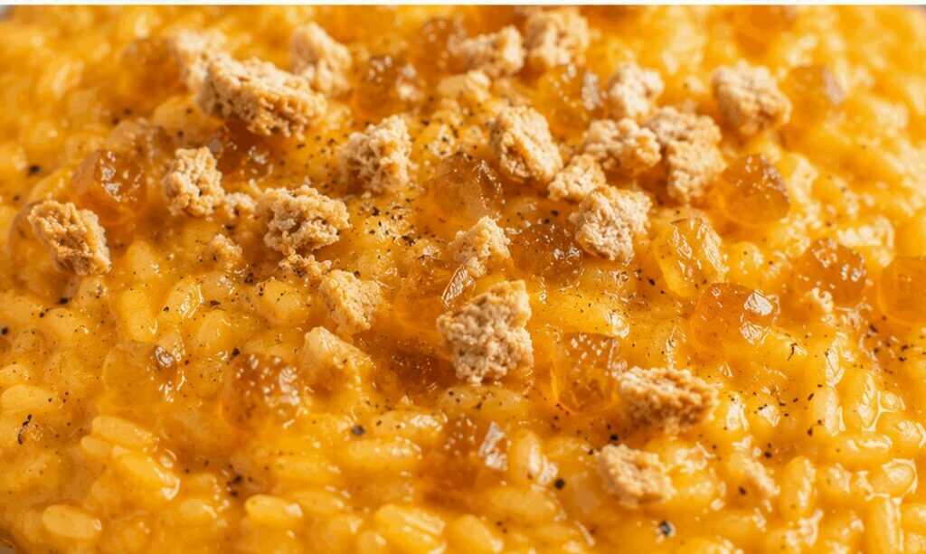 Risotto alla zucca con amaretti e mostarda di Mantova