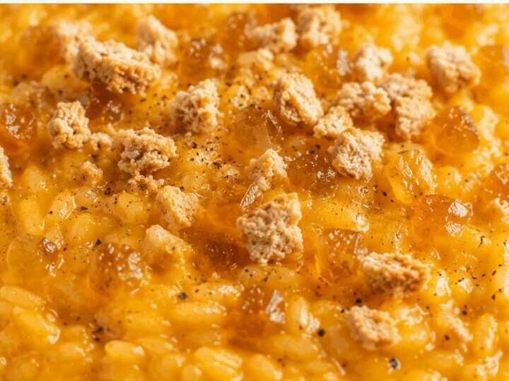 Risotto alla zucca con amaretti e mostarda di Mantova