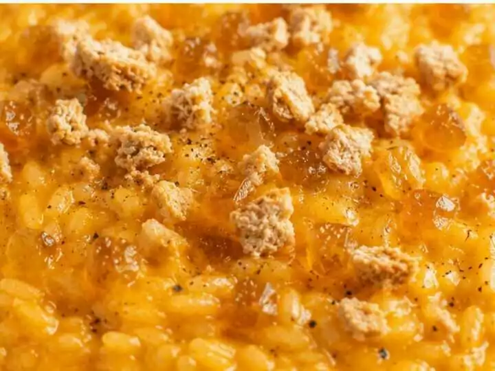 Risotto alla zucca con amaretti e mostarda di Mantova