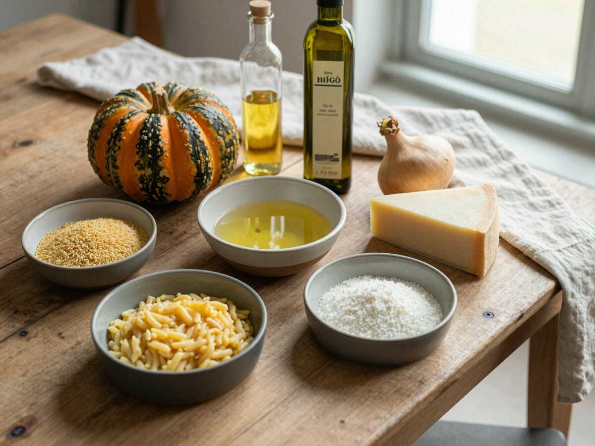 Gli ingredienti per Risotto alla Zucca Senza Burro