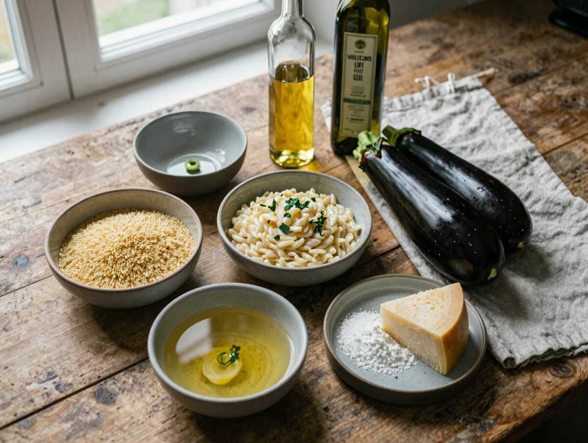 Gli ingredienti per Risotto Melanzane e Provola Affumicata Light