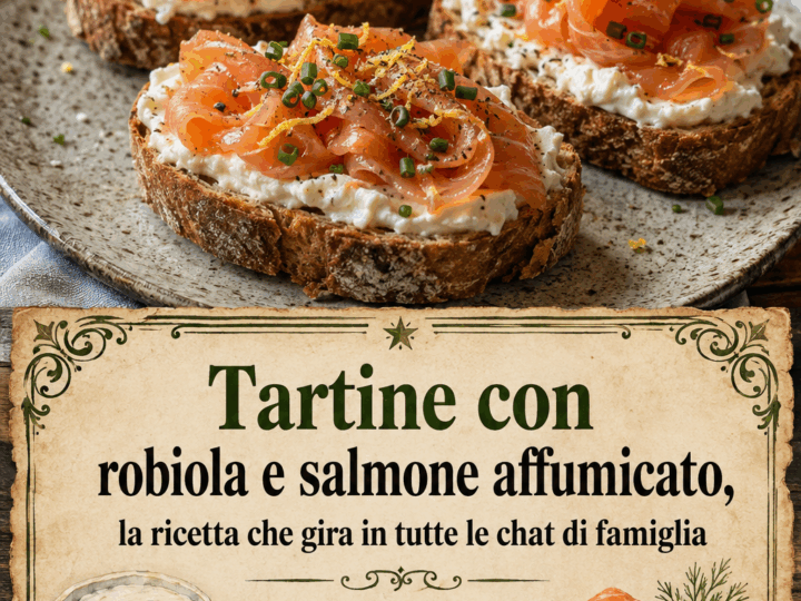 Tartine con robiola e salmone affumicato, la ricetta che gira in tutte le chat di famiglia
