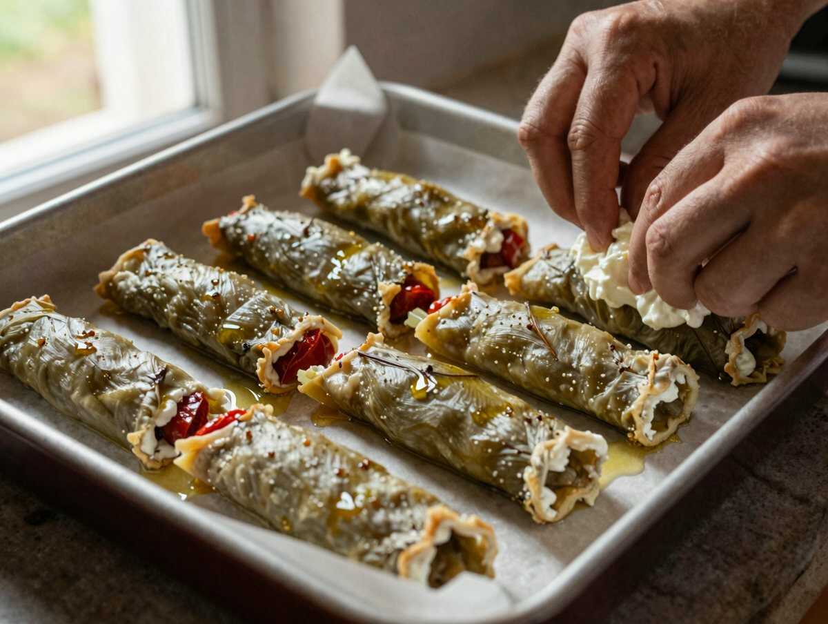4. Sistemare nella teglia — Rotolini di Melanzane con Ricotta e Pomodori Secchi: la Ricetta Sfiziosa e Ricca di Gusto per Stupire gli Ospiti