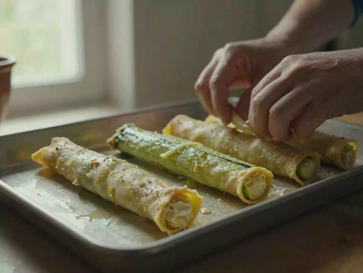 4. Raffreddare — Rotolini di Zucchine con Formaggio Fresco e Salmone: la Ricetta Fresca e Raffinata per un Antipasto Estivo