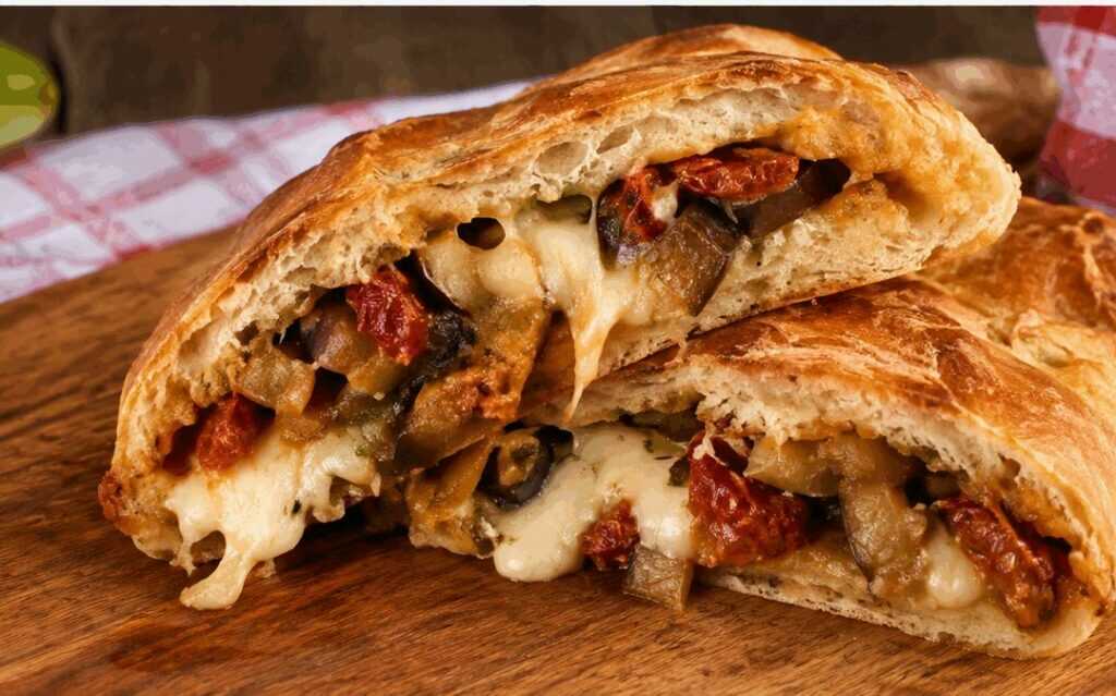 Rustico siciliano con melanzane, provola e pomodori secchi