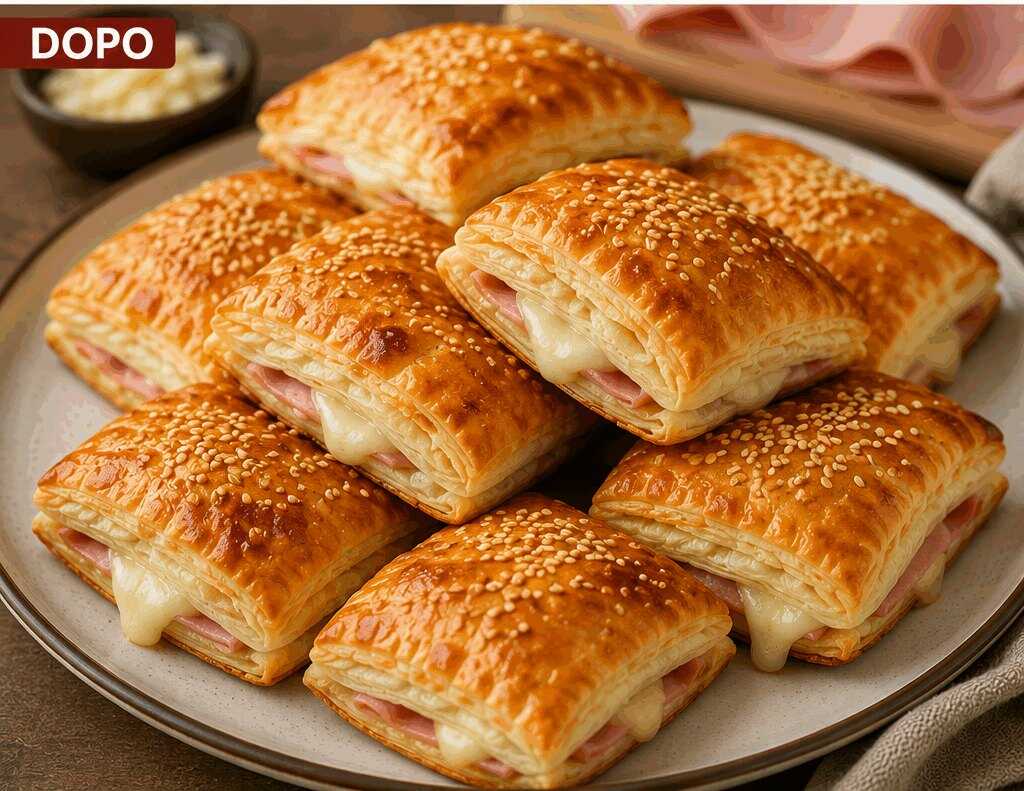 Sfogliatine al Prosciutto e Scamorza: la Ricetta Veloce e Filante Pronta in 25 Minuti