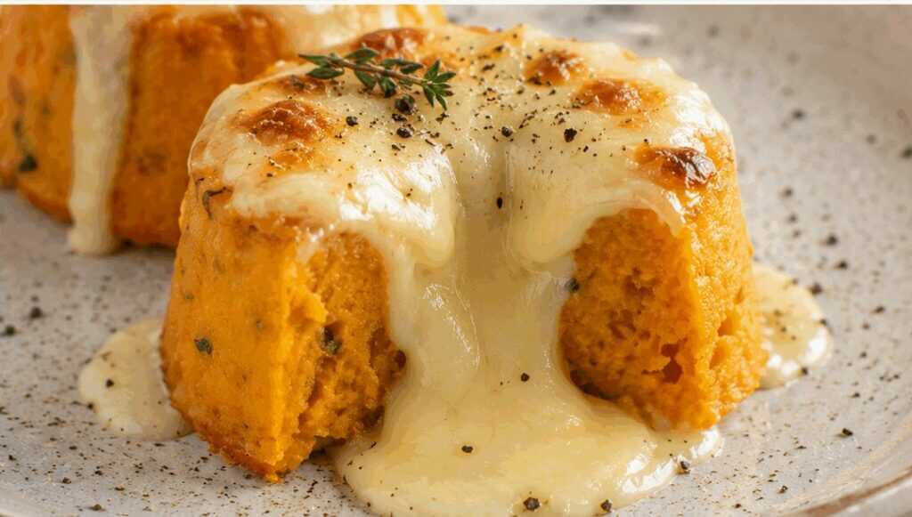 Sformatini caldi di zucca con fonduta di Taleggio alla lombarda