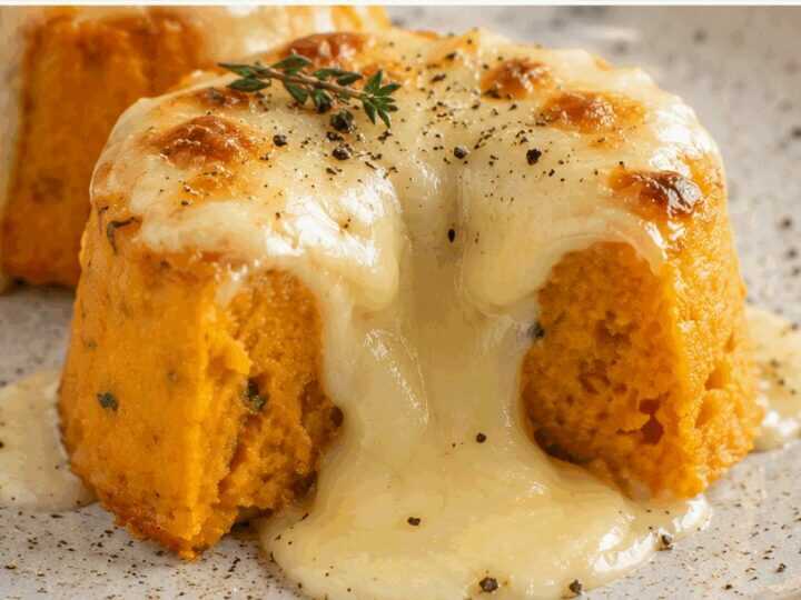 Sformatini caldi di zucca con fonduta di Taleggio alla lombarda