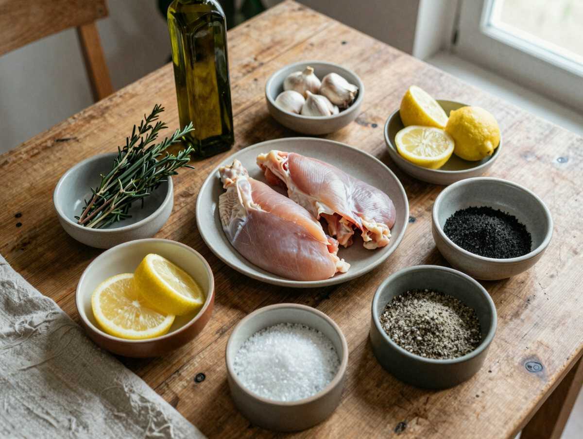 Gli ingredienti per Spiedini di Pollo Marinati al Limone
