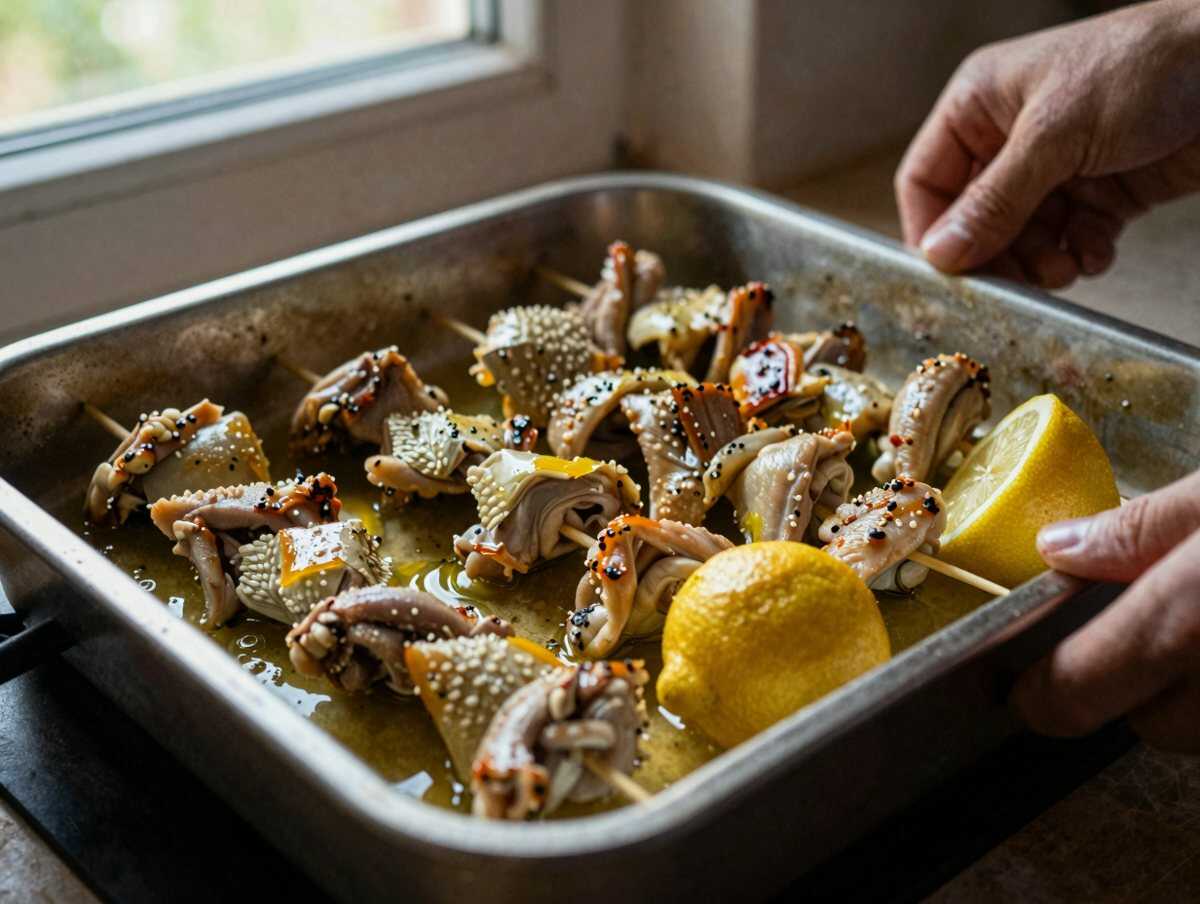 Formare gli spiedini — Spiedini di Pollo Marinati al Limone