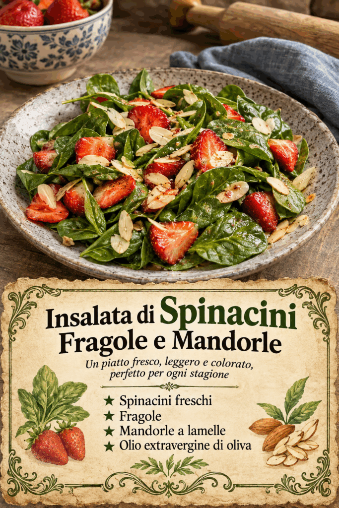 Insalata di Spinacini Fragole e Mandorle