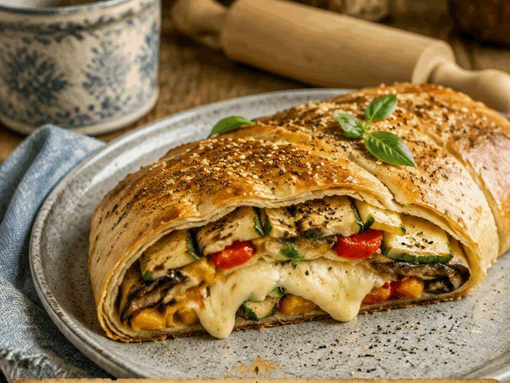 Strudel salato con verdure grigliate e scamorza, la ricetta della nonna che non trovi sui libri