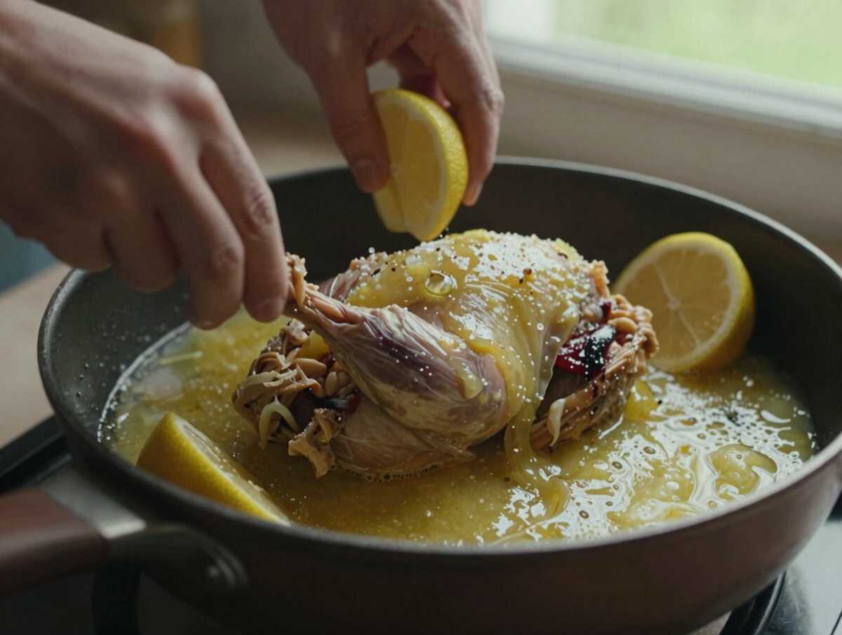 4. Preparare la salsa — Tacchino al Limone in Padella: la Ricetta Leggera e Succosa Pronta in Soli 20 Minuti