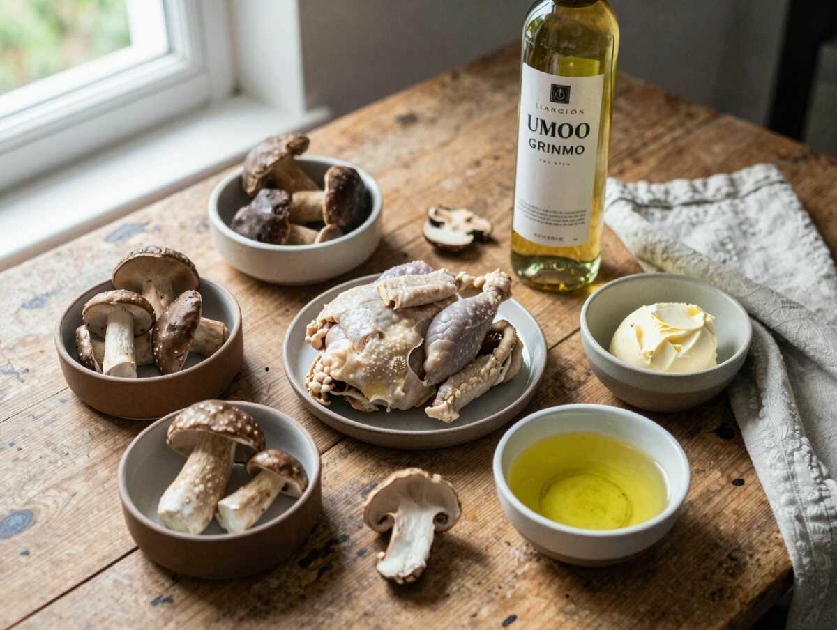 Gli ingredienti per Tacchino con Funghi Porcini in Umido