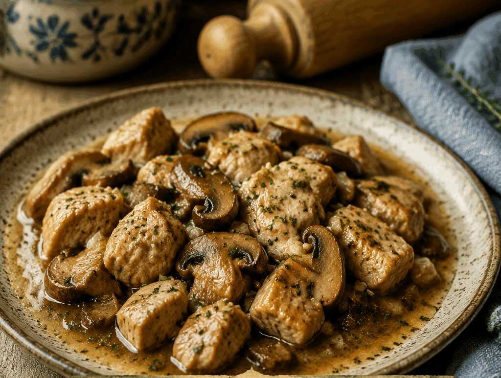 Tacchino con Funghi Porcini in Umido