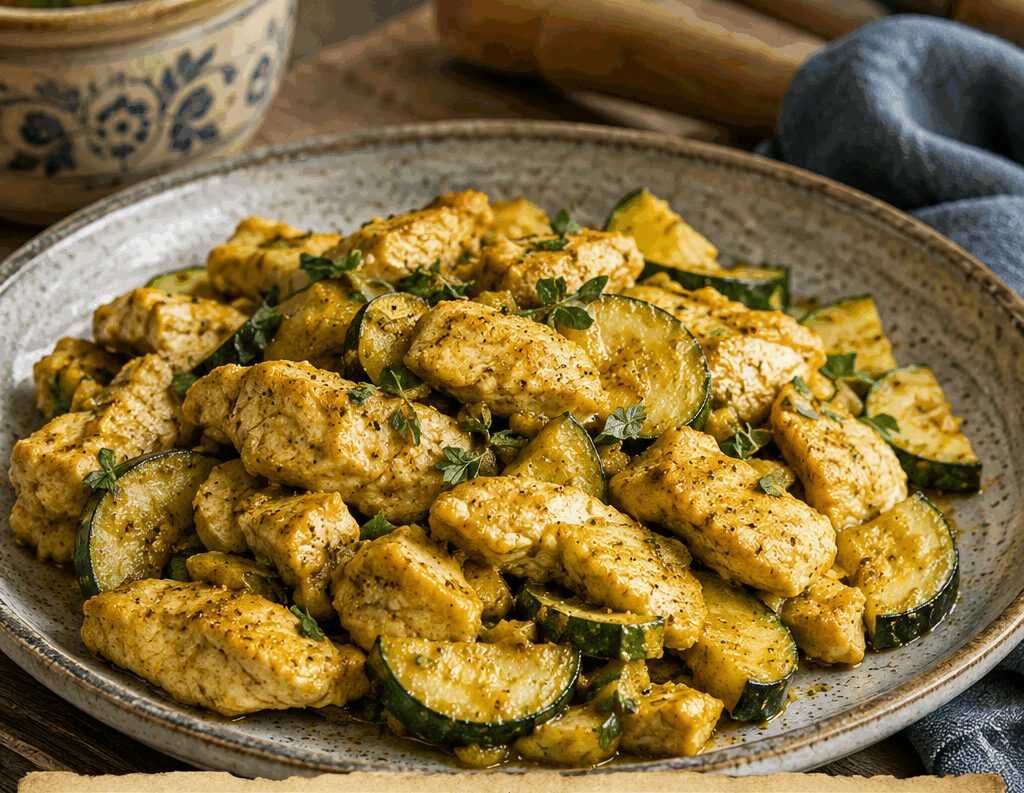 Tacchino in Padella con Zucchine e Curry