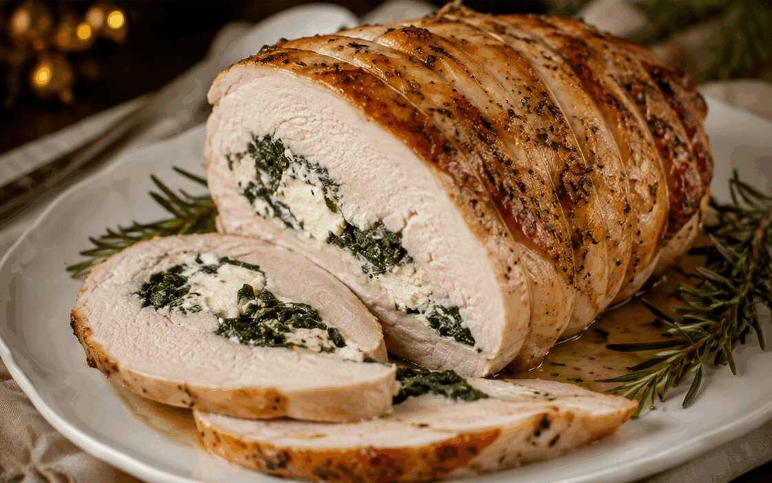 Tacchino Ripieno con Spinaci e Ricotta: la Ricetta Morbida e Filante Ideale per le Occasioni Speciali
