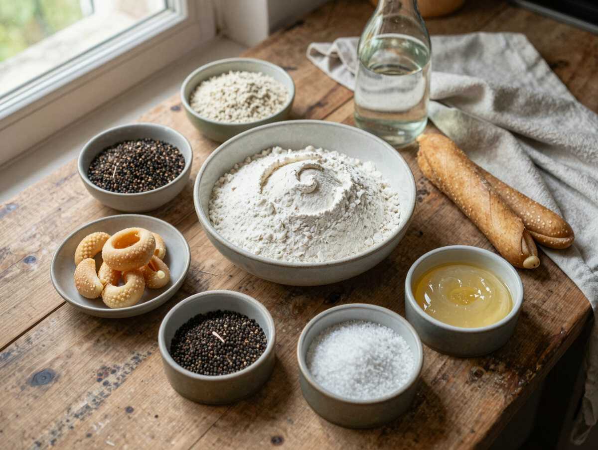 Gli ingredienti per Taralli napoletani sugna e pepe perfetti per il buffet di compleanno