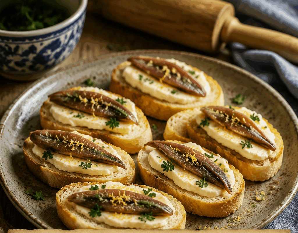 Tartine con burro e alici in 15 minuti: le dosi giuste per un’apericena in quattro