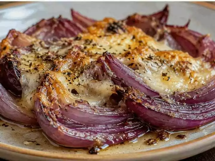 Teglia di cipolle rosse con pecorino e origano