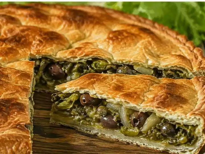 Tiella di Gaeta con Scarola e Olive Lazio