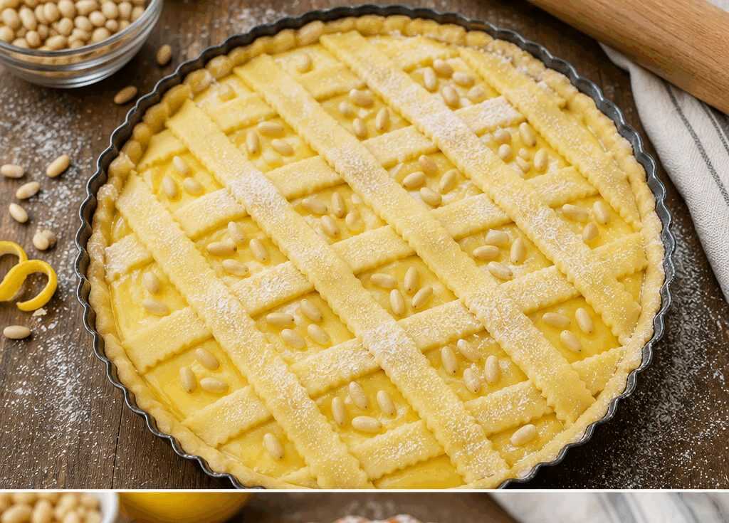Torta della Nonna con Crema e Pinoli: la Ricetta Tradizionale Friabile e Profumata