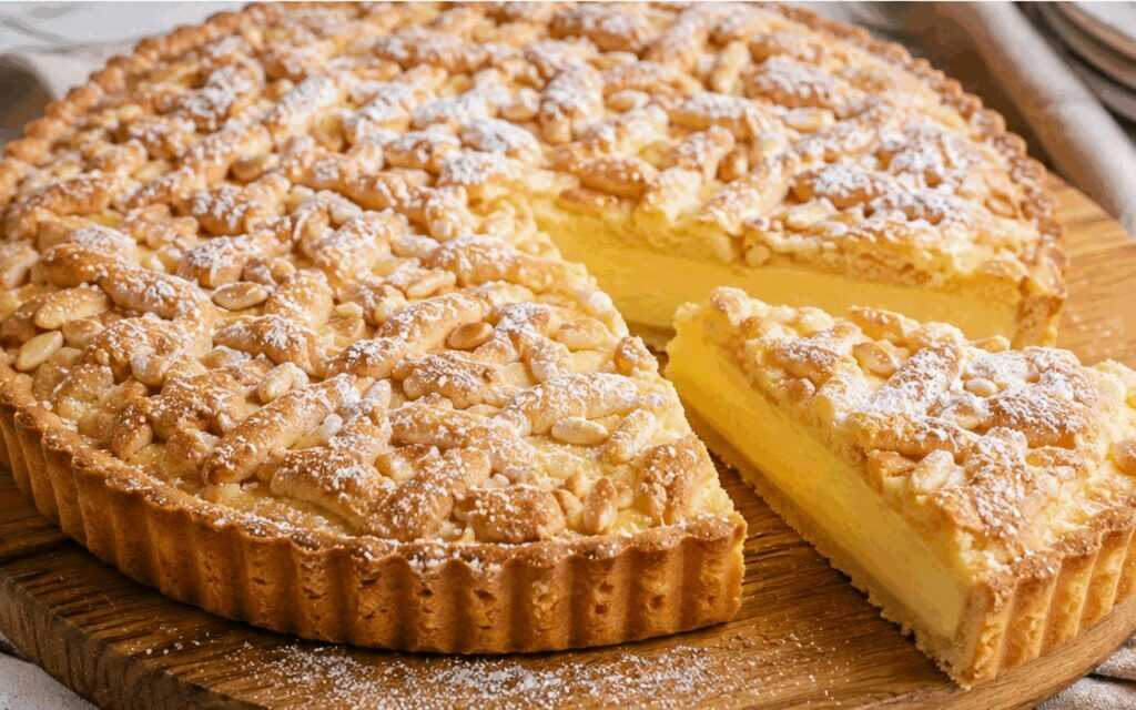 Torta della Nonna con crema pasticcera e pinoli: il dolce della tradizione toscana
