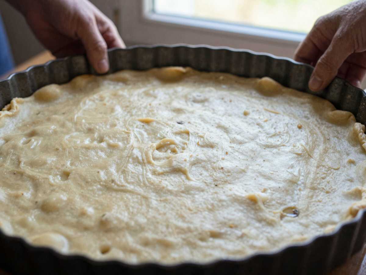 Un passaggio della preparazione — Torta Rustica con Patate, Salsiccia Italiana e Rosmarino