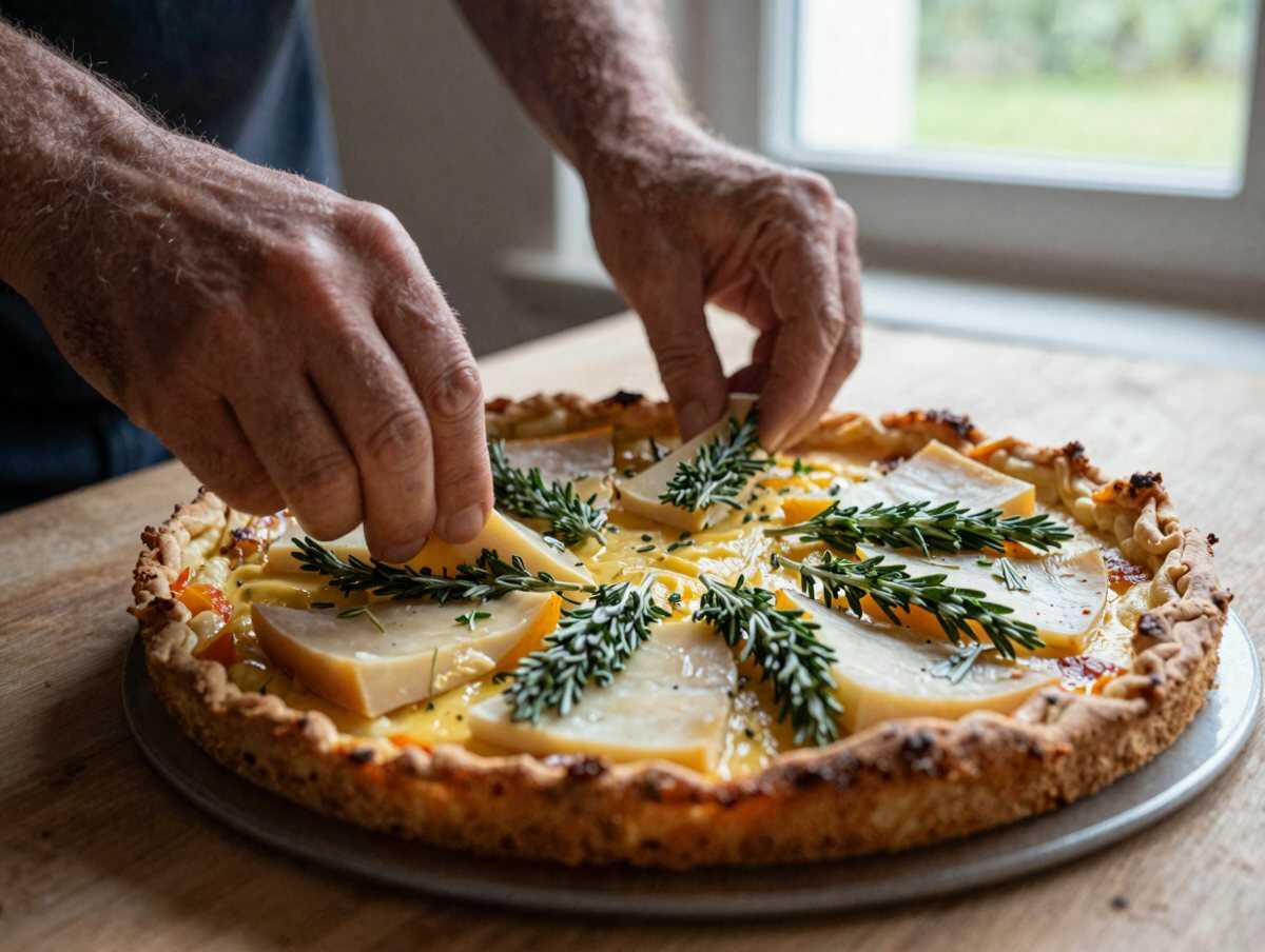 Un passaggio della preparazione — Torta Salata alla Zucca con Salvia e Taleggio Filante