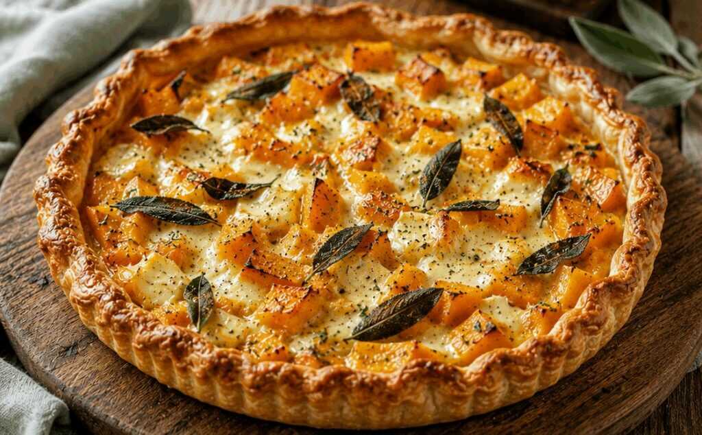 Torta Salata alla Zucca con Salvia e Taleggio Filante