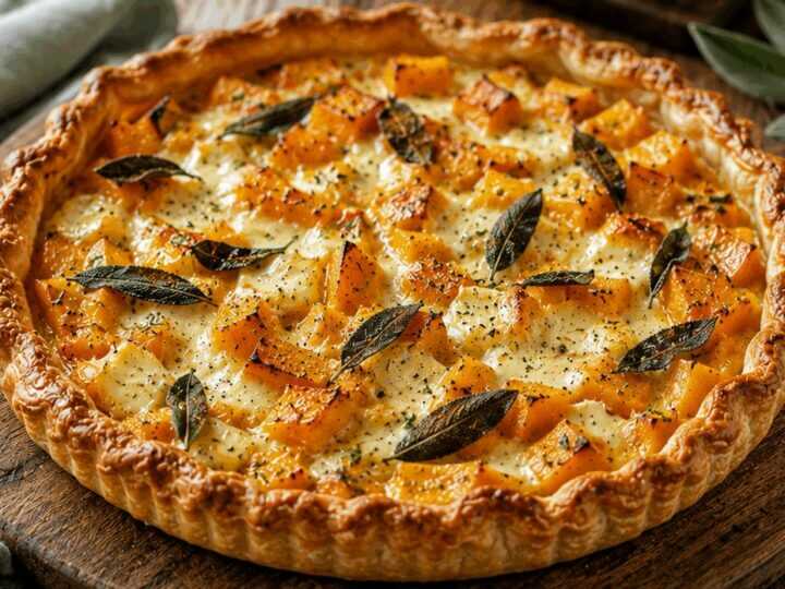Torta Salata alla Zucca con Salvia e Taleggio Filante