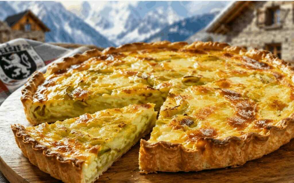 Torta Salata Valdostana con Fontina e Porri