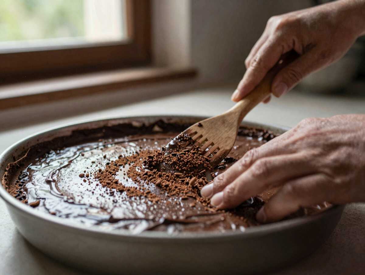 5. Aggiungere la farina — Torta Tenerina Ferrarese – Il dolce al cioccolato dal cuore morbido dell’Emilia-Romagna