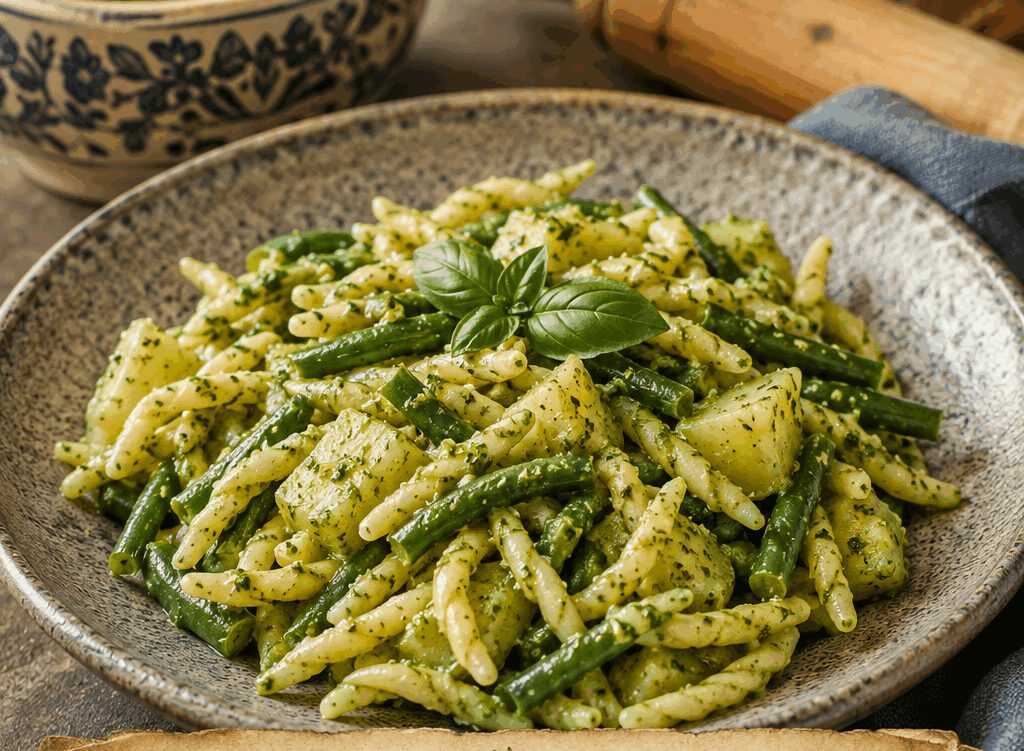 Trofie al Pesto con Fagiolini e Patate