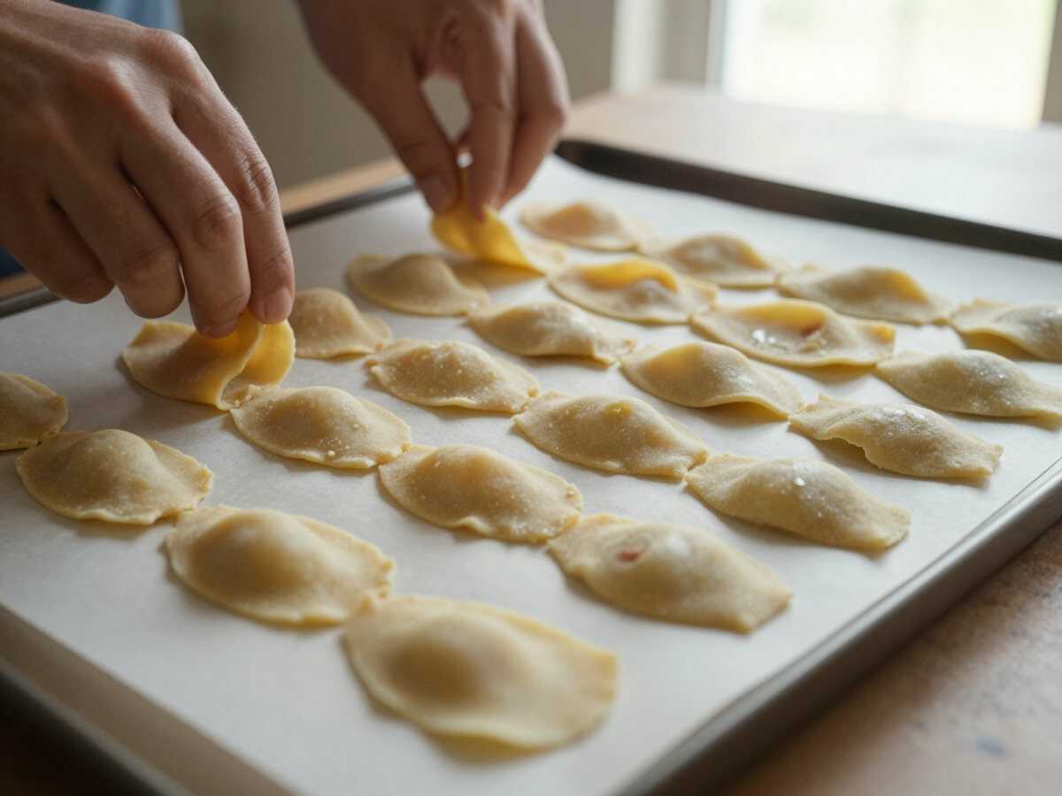 Tagliare e sistemare in teglia — Ventagli di sfoglia al parmigiano, il finger food più richiesto alle feste