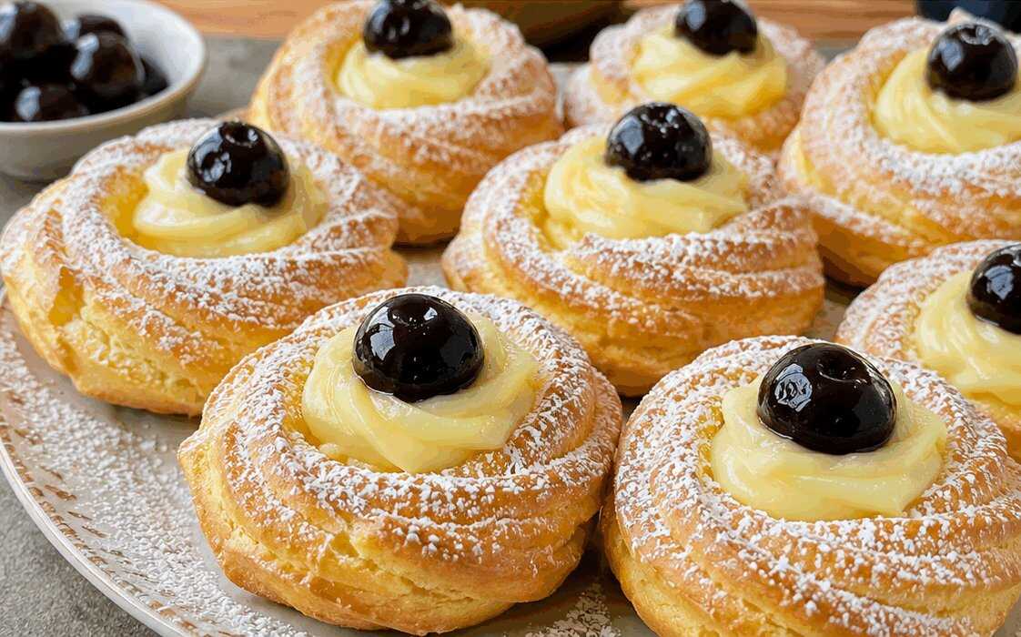 Zeppole di San Giuseppe: la Ricetta Soffice e Golosa con Crema Pasticcera e Amarene