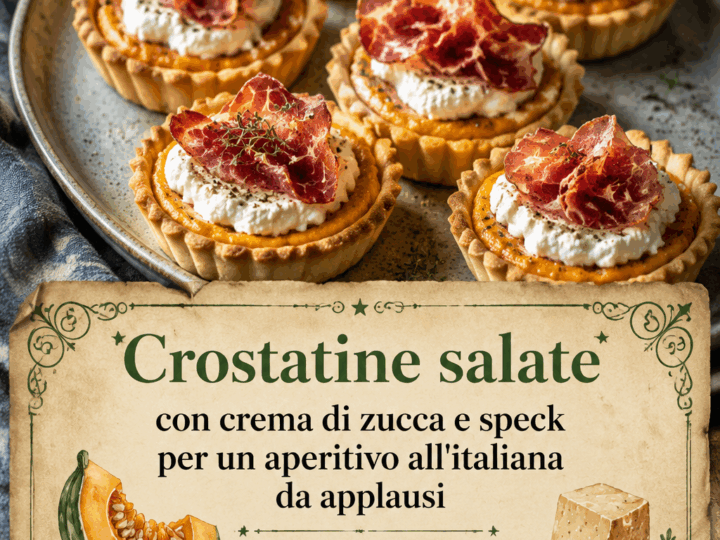 Crostatine salate con crema di zucca e speck per un aperitivo all’italiana da applausi