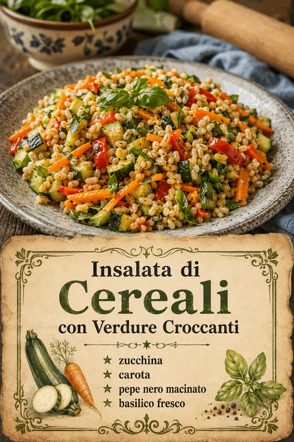 Insalata di Cereali con Verdure Croccanti