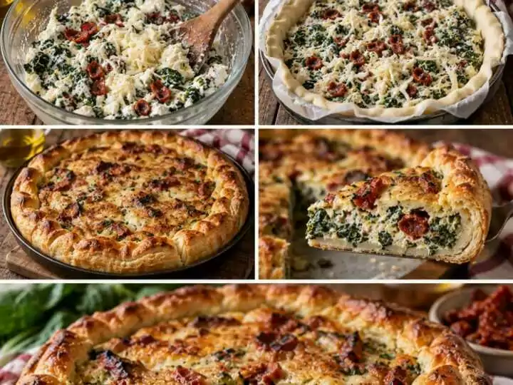 Torta Salata con Bietole, Ricotta, Caciocavallo e Pomodori Secchi – Puglia