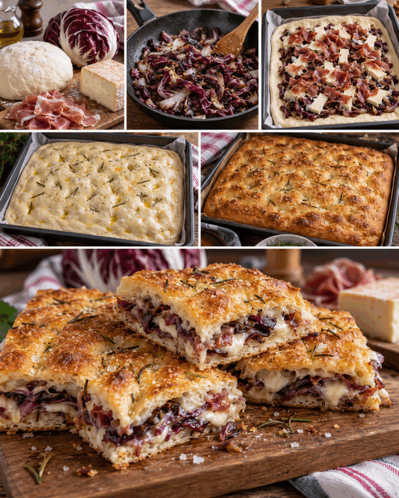 Focaccia Ripiena con Radicchio, Taleggio e Speck Croccante – Veneto